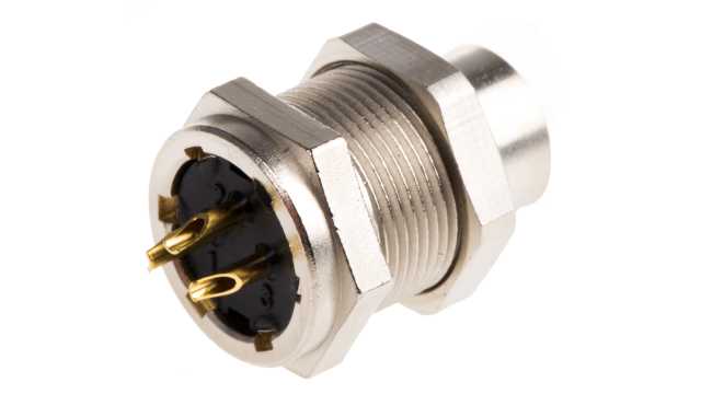 binder Circular Connector, 3 Contacts, Panel Mount, M9 Connector, Socket, Male, IP40, 711 Series | 09-0077-00-03