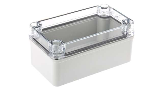 Fibox Piccolo Series Grey Transparent Lid Polycarbonate Enclosure, IP66, IP67, IK08 65 mm, 140 mm, 80 mm | PC C 65 T ENCLOSURE