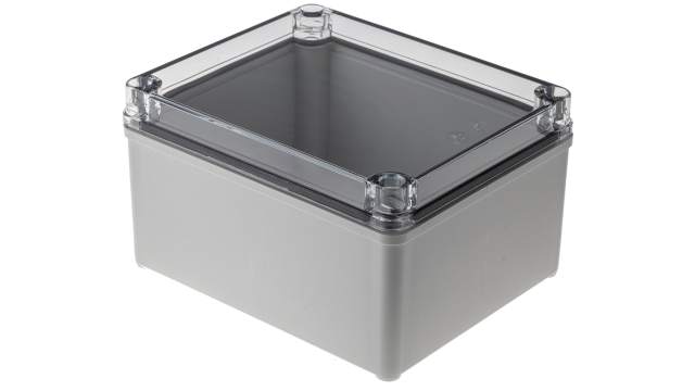 Fibox Piccolo Series Grey Transparent Lid Polycarbonate Enclosure, IP66, IP67, IK08 95 mm, 170 mm, 140 mm | PC H 95 T ENCLOSURE
