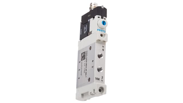 Festo 5/2 Solenoid Valve - Solenoid/Spring Metric M5 VUVG Series 24V dc, 8042543 | VUVG-LK10-M52-AT-M5-1R8L-S