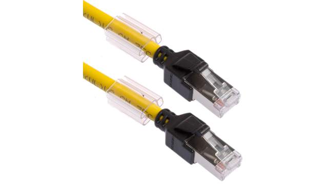 Omron XS6, 1 m Cat6a Ethernet Cable, Yellow, Shielded 4 Screened Low Smoke Zero Halogen Sheath | XS6W-6LSZH8SS100CM-Y