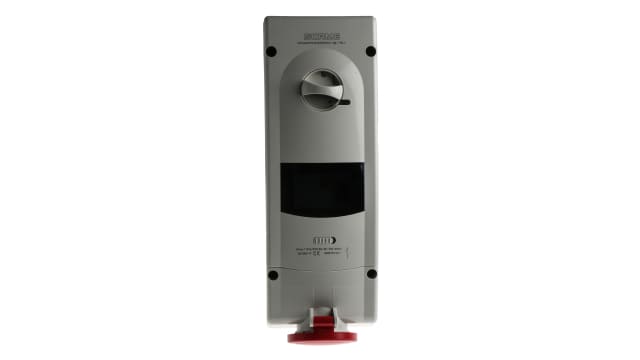 Scame Straight Switchable IP44 Industrial Interlock Socket 3+N+E, Earthing Position 6h, 16A, 400 V | 567.1687-R