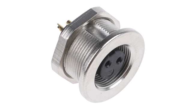binder Circular Connector, 2 Contacts, Panel Mount, M9 Connector, Socket, Female, IP67, 712 Series | 09-0404-00-02
