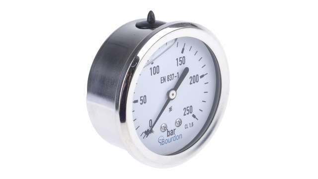 Bourdon G 1/4 Analogue Pressure Gauge 250bar Back Entry 63mm Outside Diameter | MIT3-F22.B35