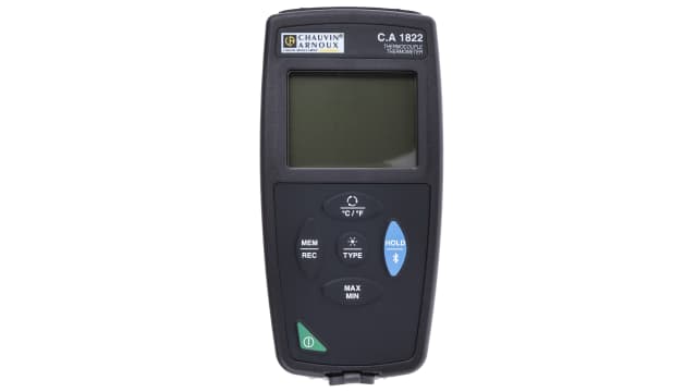 Chauvin Arnoux CA 1822 Wired Digital Thermometer, Type N, Type R, Type E, Type S, Type J, Type T, K Probe, 2 Input(s), | P01654822