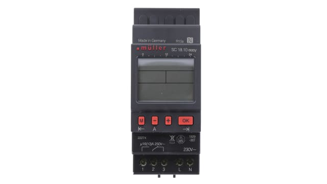 Muller Digital SC 18 DIN Rail Time Switch, 1-Channel 230 V | SC 18.10 easy