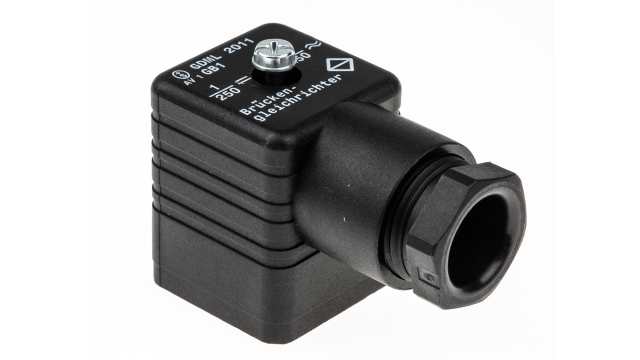 Hirschmann GDML 2P+E DIN 43650 A, Female Solenoid Valve Connector, 250 V ac/dc Voltage | 933925212 GDML 2011 GB1 LED 48 black