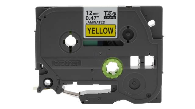 Brother Black on Yellow Label Printer Tape, 8 m Length, 12 mm Width | TZe-631