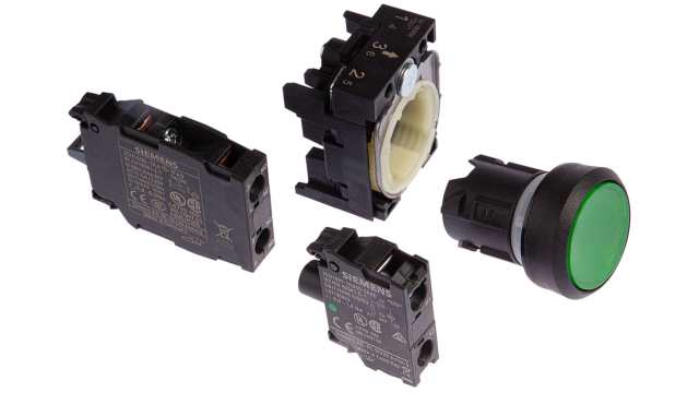 Siemens SIRIUS ACT 3SU11 Series Illuminated Push Button Complete Unit, Panel Mount, 22 mm Cutout Green, SPDT, IP67, | 3SU1102-0AB40-1FA0