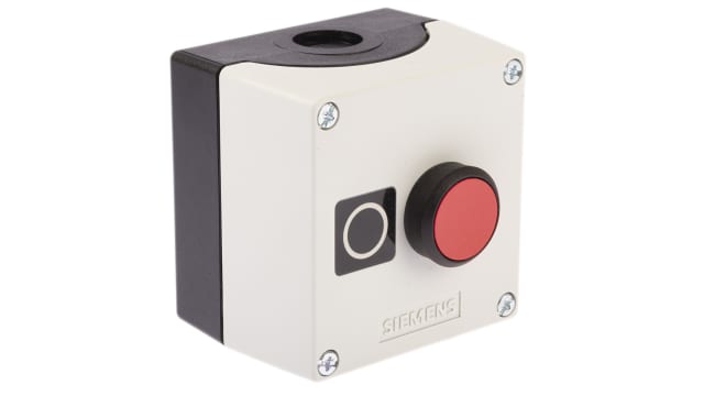 Siemens Enclosed Push Button - SPST, Plastic, Red, O, IP69, IP67, IP66 | 3SU1801-0AC00-2AB1