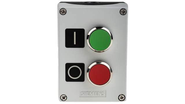 Siemens Enclosed Push Button - SPDT, Metal, Green, Red, IP67, IP69, IP66 | 3SU1852-0AB00-2AB1