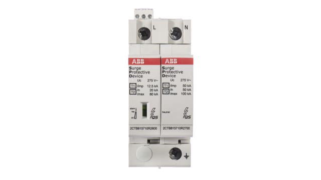 ABB Surge Protection Device, 25 kA, DIN Rail | 2CTB815710R0100