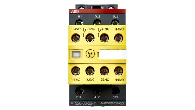 ABB Jokab AFS Contactor, 24/60 V ac Coil, 3-Pole, 45 A, 9 kW 24 V, 3 NO, 600V ac | 1SBL237082R1122  AFS26-30-22-11