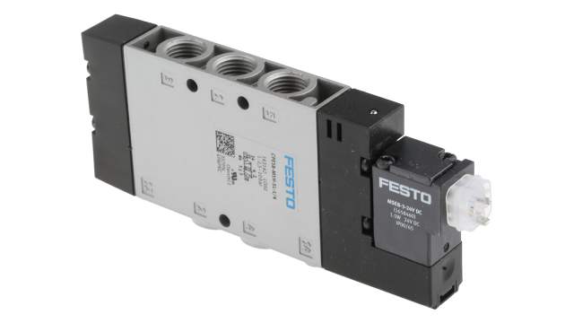 Festo 5/2 Solenoid Pilot Valve - Electrical G 1/4 CPE Series 24V dc, 163142 | CPE18-M1H-5L-1/4