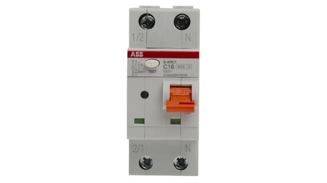 ABB S-ARC1 S-ARC1 Miniature Circuit Breaker, 1-Pole, 16 A, Type C, 240 V ac AC, 6 kA Breaking Capacity | 2CSA255901R9164  S-ARC1 C16