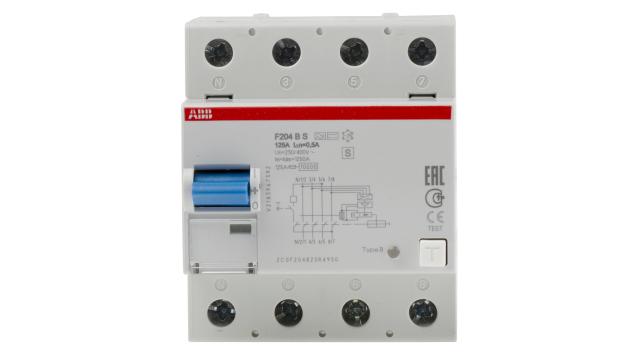 ABB F200 RCCB, 125A, 4 Pole, 500mA, 400V ac | F204BS-125/0.5
