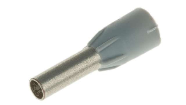 Legrand, Starfix Insulated Crimp Bootlace Ferrule, 8 mm Pin Length, 2.6 mm Pin Diameter, Grey | 0 376 66