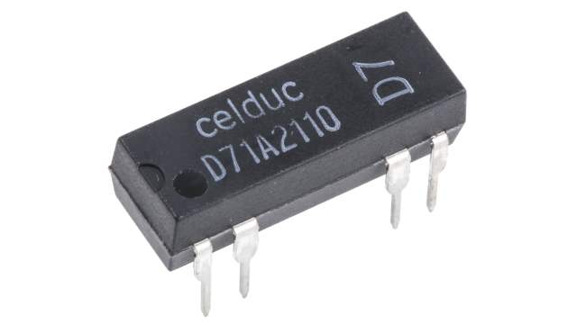 Celduc PCB Reed Relay, 5 V Coil, SPST, 100 V Max, 0.5 A Max, 380 Ω | D71A2110