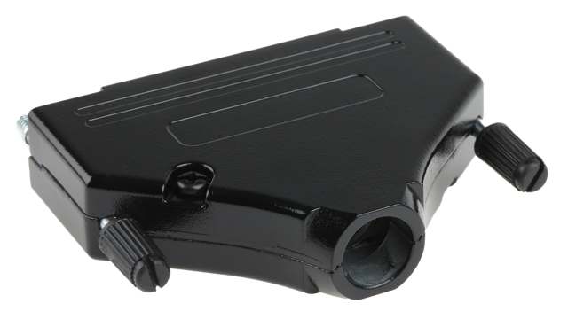 MH Connectors MHDTZK-BK Series Zinc Straight D-Sub Backshell, 37 Way Strain Relief | MHDTZK37-BK-RA-PC-BK-K