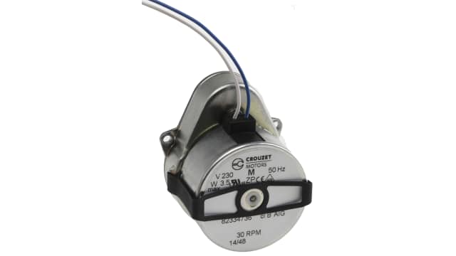 Crouzet 82 334 5 Clockwise Ovoid AC Geared Motor, 3 W, 1 Phase, 230 V, Panel Mounting | 82334736