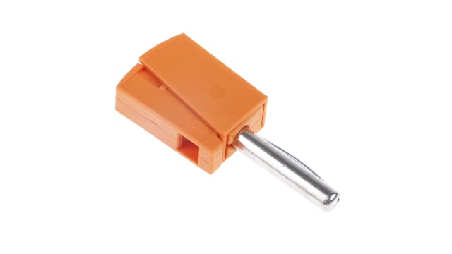 WAGO Orange Male Banana Plug, 4 mm Connector, Cage Clamp Termination, 42 V, Nickel Plating | 215-211