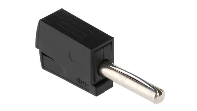 WAGO Black Male Banana Plug, 4 mm Connector, Cage Clamp Termination, 42 V, Nickel Plating | 215-311