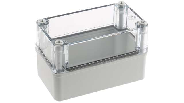 Fibox Piccolo Series Grey Transparent Lid Polycarbonate Enclosure, IP66, IP67, IK08 85 mm, 140 mm, 80 mm | PC C 85 T ENCLOSURE