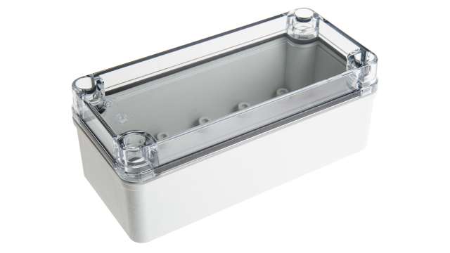 Fibox Piccolo Series Grey Transparent Lid Polycarbonate Enclosure, IP67, IP66, IK08 65 mm, 170 mm, 80 mm | PC D 65 T ENCLOSURE