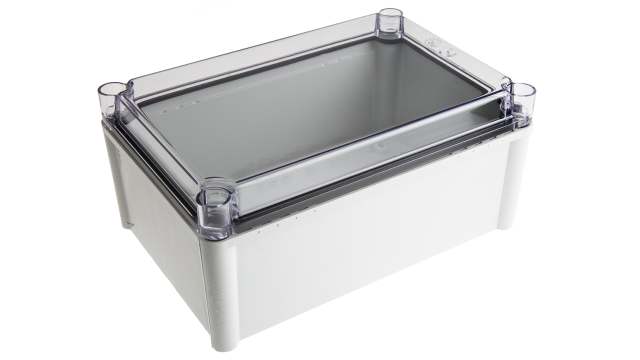 Fibox SOLID PC Series Grey Polycarbonate Enclosure, IP67, Transparent Lid, 278 x 188 x 130mm | PC 2819 13 T enclosure