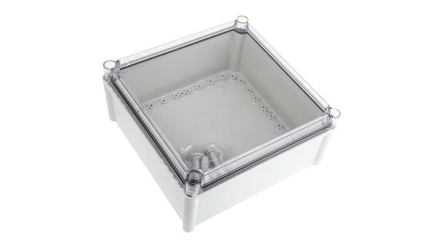 Fibox SOLID PC Series Grey Transparent Lid Polycarbonate Enclosure, IP67, IK08, IK09 130 mm, 278 mm, 278 mm | PC 2828 13 T ENCLOSURE