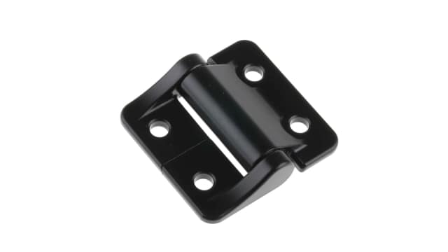 Southco Black Powder Coated Aluminium Friction with a Fixed Pin, Screw Fixing, 38 mm x 40 mm x 3 mm | E6-10-216-50