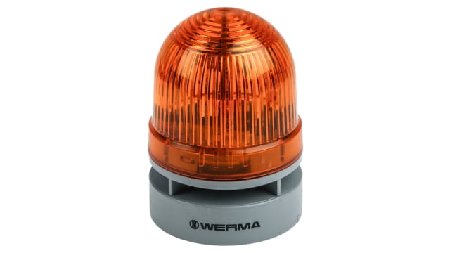 Werma EvoSIGNAL Mini Series Yellow Sounder Beacon, 115 → 230 V ac, IP66, Base Mount, 95dB at 1 Metre | 460.310.60