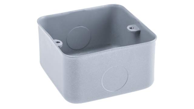 MK Electric Metal Clad Silver Gloss Aluminium Back Box, BS, IP20, Surface, Flush Mount, 2 Gangs 86 mm 73 mm 40 mm | 891 ALM