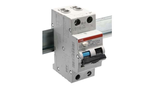 ABB Residual Current Circuit Breaker with Overload Protection, 20 A Current Rating, 2-Pole, 30 mA Trip Sensitivity, Type | 2CSR255180R1204  DS201 C20 A30
