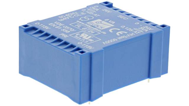 Block 24 V ac 2 Output Through Hole PCB Transformer, UL, VDE 6 VA | FL 6/24
