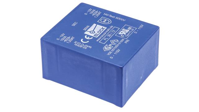 Block 12 V ac 2 Output Pin PCB Transformer, DIN EN 61558-2-1, VDE 0570 Teil 2-1, VDE 0570 Teil 2-6, VDE 0570 Teil 2-4, | FL30/12