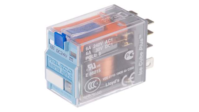 Releco PCB Mount Power Relay, 24V dc Coil, 6A Switching Current, DPDT | C7-T21X / DC 24 V