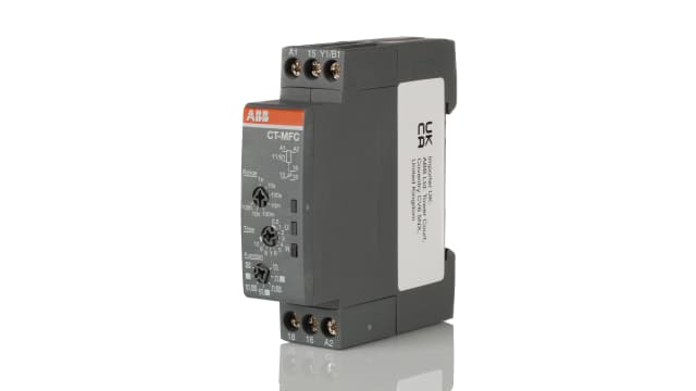 ABB CT-C Series DIN Rail, Snap-On Timer Relay, 24 → 240V ac, 1-Contact, 0.05 s - 100h, SPDT | 1SVR508020R0000  CT-MFC.12