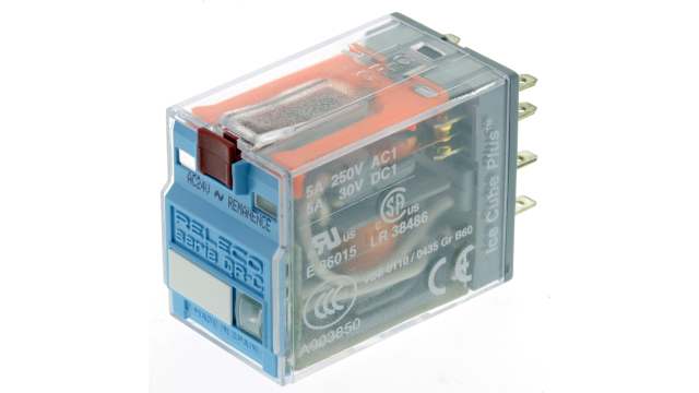 Releco Plug In Latching Power Relay, 24V ac Coil, 5A Switching Current, DPDT | C9-R21 / AC 24 V