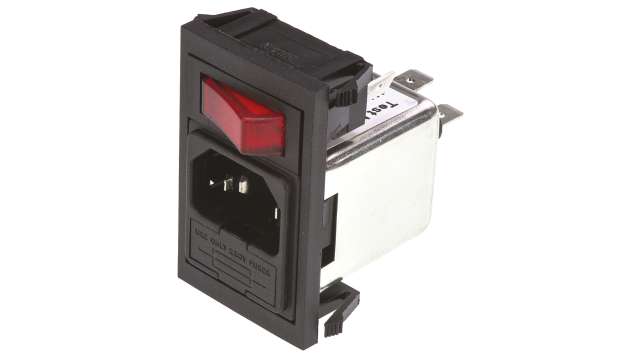 Bulgin 6A, 250 V ac Male Snap-In IEC Filter BZV01/A0620/02 1 Fuse | BZV01/A0620/02