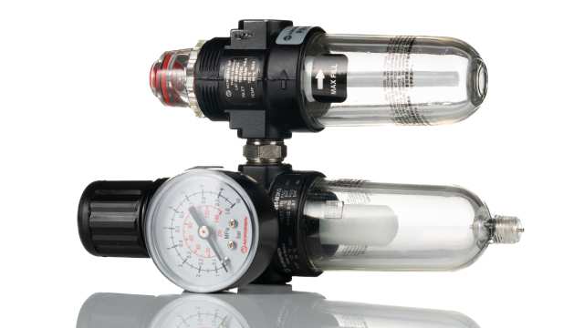 Norgren 1/4 in G Filter Regulator Lubricator, Automatic Drain, 40 μm Filtration Size - No | P1H-200-M3QG