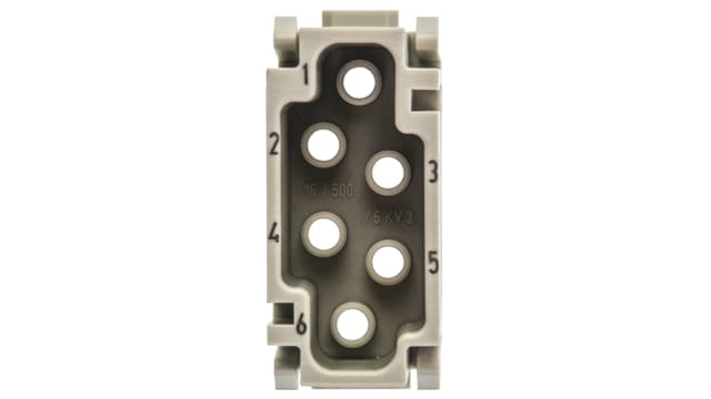 Han-Modular Series Male Module, 6 Way, Han E | 09140063001