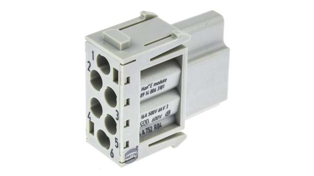 Han-Modular Series Female Module, 6 Way, Han E | 09140063101