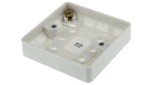 MK Electric Logic Plus White Gloss High Grade Thermoset Back Box, BS, IEC, SASO, NF, BS EN, IP20, Flush, Surface Mount, | K2160 WHI