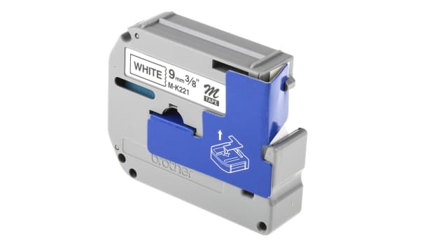 Brother Black on White Label Printer Tape, 8 m Length, 9 mm Width | MK221BZ