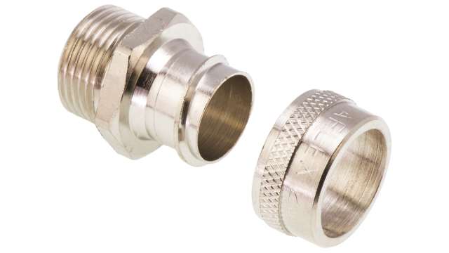 Adaptaflex Nickel, Conduit Fitting, 20 mm Nominal Size, M20, Brass, Silver IP40  rating | 7TCA296010R0070  S20/M20/A