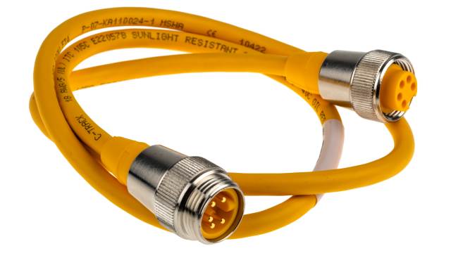 Turck Male 5 way Straight to Female 5 way Straight Sensor Actuator Cable, 1 m | RSM RKM 50-1M