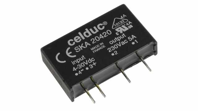 Celduc SK Series Solid State Relay, 4 A Load, PCB Mount, 275 V ac Load, 30 V dc Control | SKA20420
