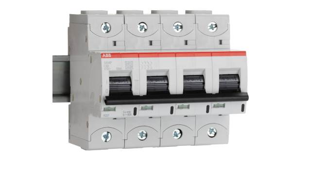 ABB High Performance S800C Miniature Circuit Breaker, 4-Pole, 80 A, Type C, 690 V AC, 500 V DC, 25 kA Breaking Capacity | 2CCG001235R0001