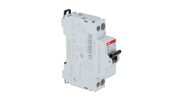 ABB MCB SN200 SN201 Miniature Circuit Breaker, 2-Pole, 6 A, Type C, 230 V ac AC, 6 kA Breaking Capacity | 2CSS255101R0064 SN201-C6 -